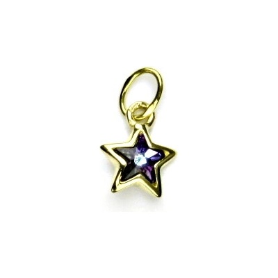 Čištín zlatý přívěsek hvězdička žluté i bílé zlato Swarovski krystal vitrail light P 1326