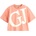 GUESS Къса тениска за момиче в розово с големи контрастни букви Guess