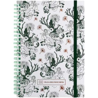 Тетрадка Axent OS Green birds A5 80 л. сп. тв. к (A5 80)