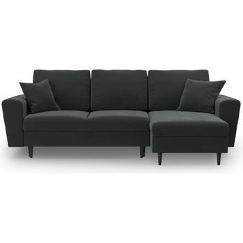 Cosmopolitan Design Тъмносив кадифен разтегателен ъглов диван с място за съхранение Kyoto - Cosmopolitan Design (COS_COR_2_F1_KYOTO9)