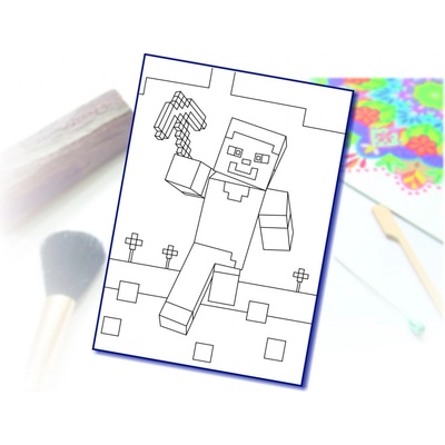 Radost v písku Šablona na pískování minecraft Steve s krumpáčem A5 148 x 210 mm – Zboží Dáma