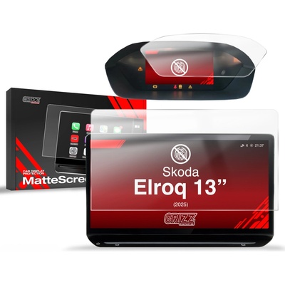 GRIZZ Protector, Ochranná fólie na display 2v1 Matte, Škoda Elroq, 2025- , Display 13"