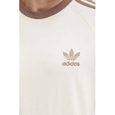 adidas Originals Памучна тениска adidas Originals 3-Stripes в бежово с десен JN7020 (JN7020)