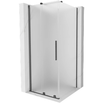 Mexen Velar плъзгаща се душ кабина 100 x 100 см, матирана, четкано сиво - 871-100-100-31-66 (871-100-100-31-66)