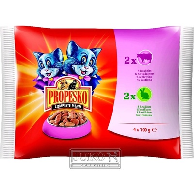 Propesko Cat hovädzie králik 4 x 100 g