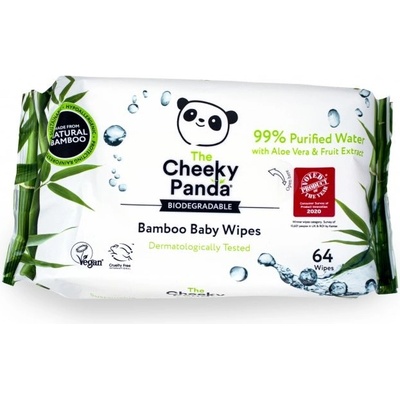 The Cheeky Panda detské vlhčené bambusové obrúsky 100% rozložiteľné 64 ks