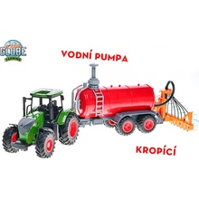 Kids Globe Farming traktor voľný chod 49 cm s cisternou striekajúcou vodu