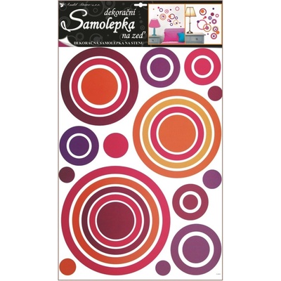 Anděl 1057 samolepící dekorace růžové kruhy 70x42cm