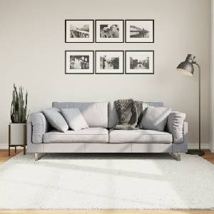 vidaXL Килим OVIEDO с къс косъм, кремав, 200x200 см (375516)
