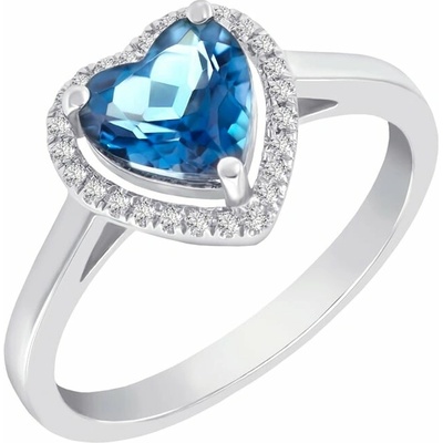 Eppi zlatý prsten s topazovým srdcem a diamanty Connelly R31819