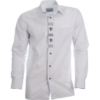 Košeľa Margita Trapper Poľovnícka dubový lístok dlhý rukáv bílá