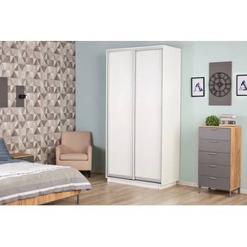 Гардероб Slide с плъзгащи врати бял