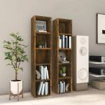 vidaXL CD шкафове, 2 бр, опушен дъб, 21x16x93, 5 см, инженерно дърво (815318)