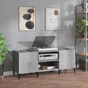 vidaXL Шкаф за грамофонни плочи сив 121x38x48 см инженерно дърво (831937)
