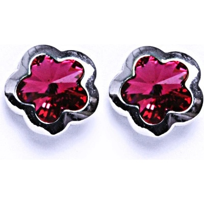 Čištín na šroubek s krystalem Swarovski Fuchsia NŠ 1296