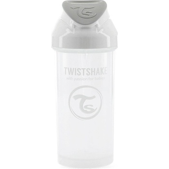 Twistshake láhev s brčkem 360 ml bílá