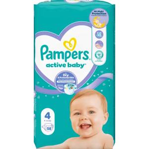 Pampers Active Baby 4 VPP 58 броя - topcho-online