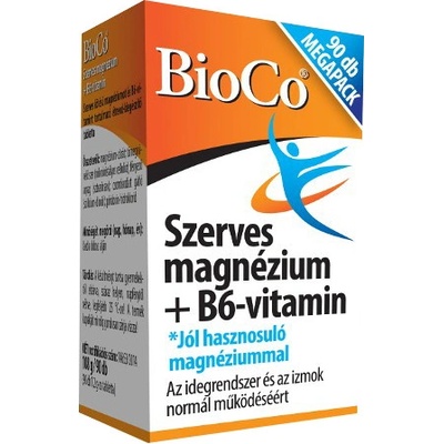 BioCo Organické Magnézium + Vitamín B6 MEGAPACK 90 tabliet