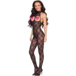 Cottelli Collection Diamond Pattern Crotchless Catsuit with Breast Cutouts 2551918 Black S/M/L