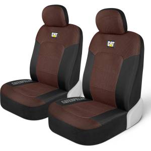 CAT Caterpillar CAT® MeshFlex Automotive Seat Covers for Cars - and SUVs (2-Piece Set) - Black/Brown Car seat covers for front seats - CASC-2284-BW (CASC-2284-BW)