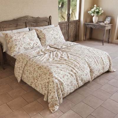 Kvalitex Obliečky 70x90 140x200 KVIETI bežová