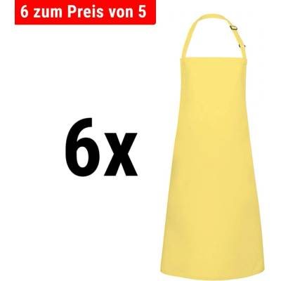 G.Gastro 6 ks Karlowsky Zástěra s laclem Basic slunečně žlutá D9785949