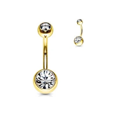 Šperky4U pozlacený piercing do pupíku banánek BS01014-C