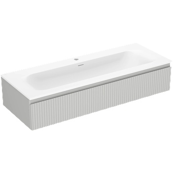 Mexen Rivel шкаф за баня 120 см с мивка Vela, 1 чекмедже, оребрено, сиво мат/бяло мат - 91A20-12023-1-BF62-W23M01 (91A20-12023-1-BF62-W23M01)