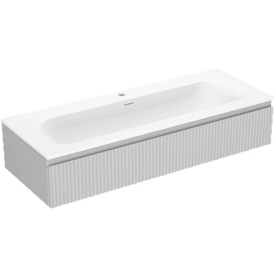 Mexen Rivel шкаф за баня 120 см с мивка Vela, 1 чекмедже, оребрено, сиво мат/бяло мат - 91A20-12023-1-BF62-W23M01 (91A20-12023-1-BF62-W23M01)