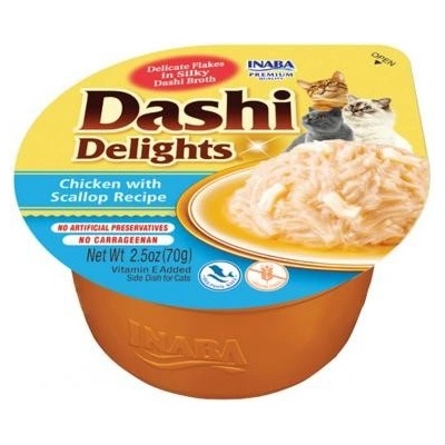 Inaba Churu Cat Dashi Delights kuře s hřebenatkou 70 g