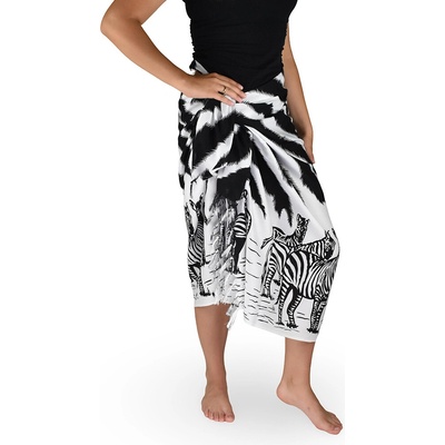 Thajsko Sarong Pareo BUN zebra biela