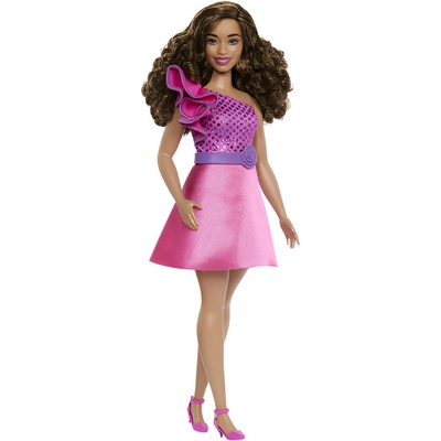 Кукла Barbie Fashionistas - Бабри с блестяща рокля и къдрава коса, #225 (FBR37)
