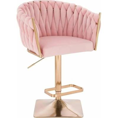 LuxuryForm Design Norden Velur na zlatej hranatej podstave ružová