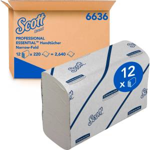 Scott White Paper Towels 6636, 2-ply, paper towel, 12x220