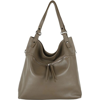 Talianske dámska kožená kabelka crossbody a do ruky Talianska taupe Natalia sivo hnedá