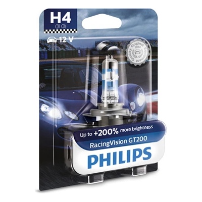 Крушка, фар PHILIPS H4, 12V, 60/55W, 3500К, 1650/1000lm, 1 бр