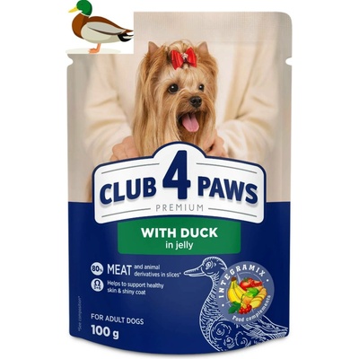 Club4Paws Premium Mini S kachním v želé 100 g