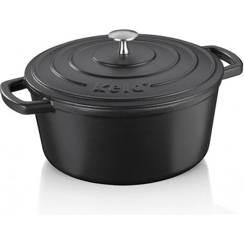 Kela Чугунена тенджера с капак KELA Calido Ø26 см, черна (1609)