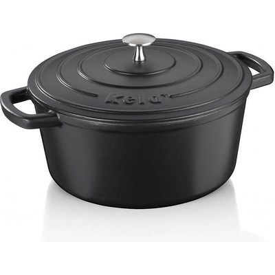 Kela Чугунена тенджера с капак KELA Calido Ø26 см, черна (1609)