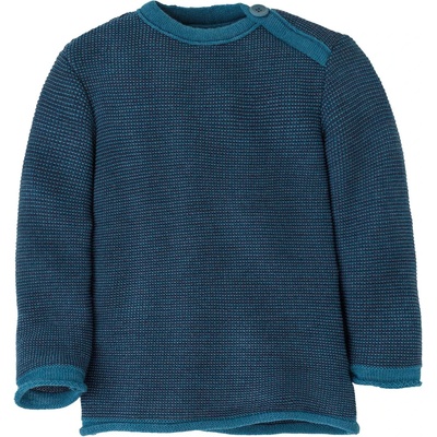 disana Детски вълнен пуловер Disana Kid's Melange-Pullover Merino jumper - Taubenblau / Indigo - размер 62/68 (EU) (704-1387-2312)