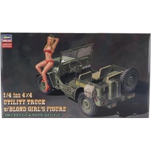 HASEGAWA HASEGAWA JEEP WILLYS MB U.S 1/4 TON 4X4 MILITARY UTILITY TRUCK WITH BLOND GIRL FIGURE 1942 1/24 52249