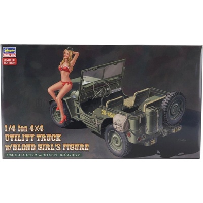 HASEGAWA HASEGAWA JEEP WILLYS MB U.S 1/4 TON 4X4 MILITARY UTILITY TRUCK WITH BLOND GIRL FIGURE 1942 1/24 52249