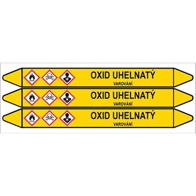 Značení potrubí, oxid uhelnatý,3 ks, 355 × 37 mm PZ 007713
