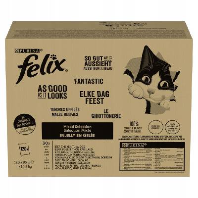 Felix chutná tak dobře jak vypadá v želé v různých druzích 120 x 85 g