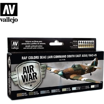 Vallejo Air Sada akrylových barev pro Airbrush Model Air RAF Set 71146 SeacCommand South East Asia