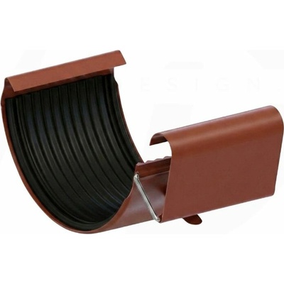 Krop Spojka polkruhového žľabu oceľový 280 mm systém 130 RAL 8004 Medeno hnedá