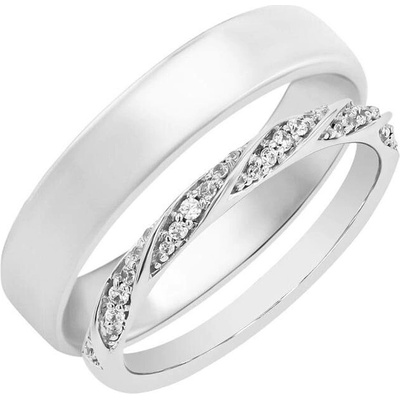 Eppi Propletený eternity prsten s diamanty a pánský komfortní prsten Frances RW43794