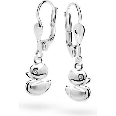 Danfil detské náušnice kačičky C1954 z bieleho zlata white klapka