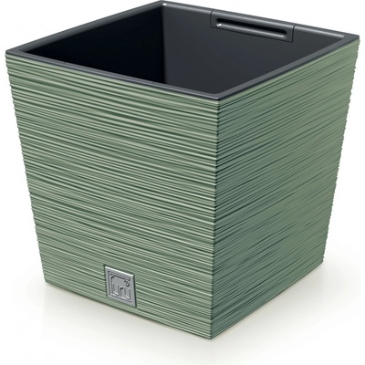 Prosperplast Květináč FURU SQUARE LOW 24 cm zemitě zelený