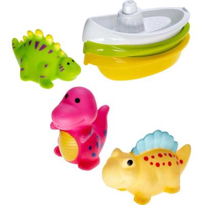 PROFIBABY Baby dinosaurus striekacia 3ks + lodička 3ks pre bábätko do kúpeľa